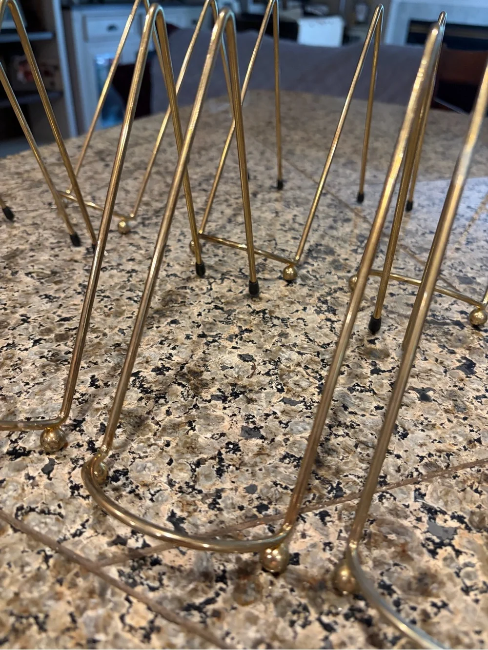 Gold Tone Vintage Ball Feet Plate Easels MCM Lof of 10!